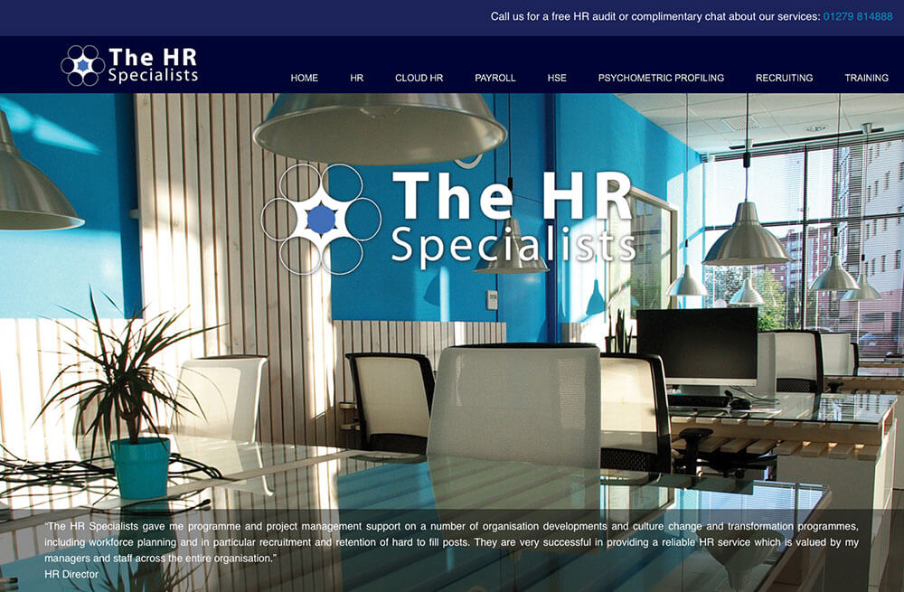 HR website design, The HR Specialists by Storm Design and Print
