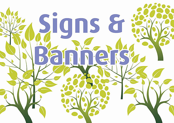 We create signs and banners